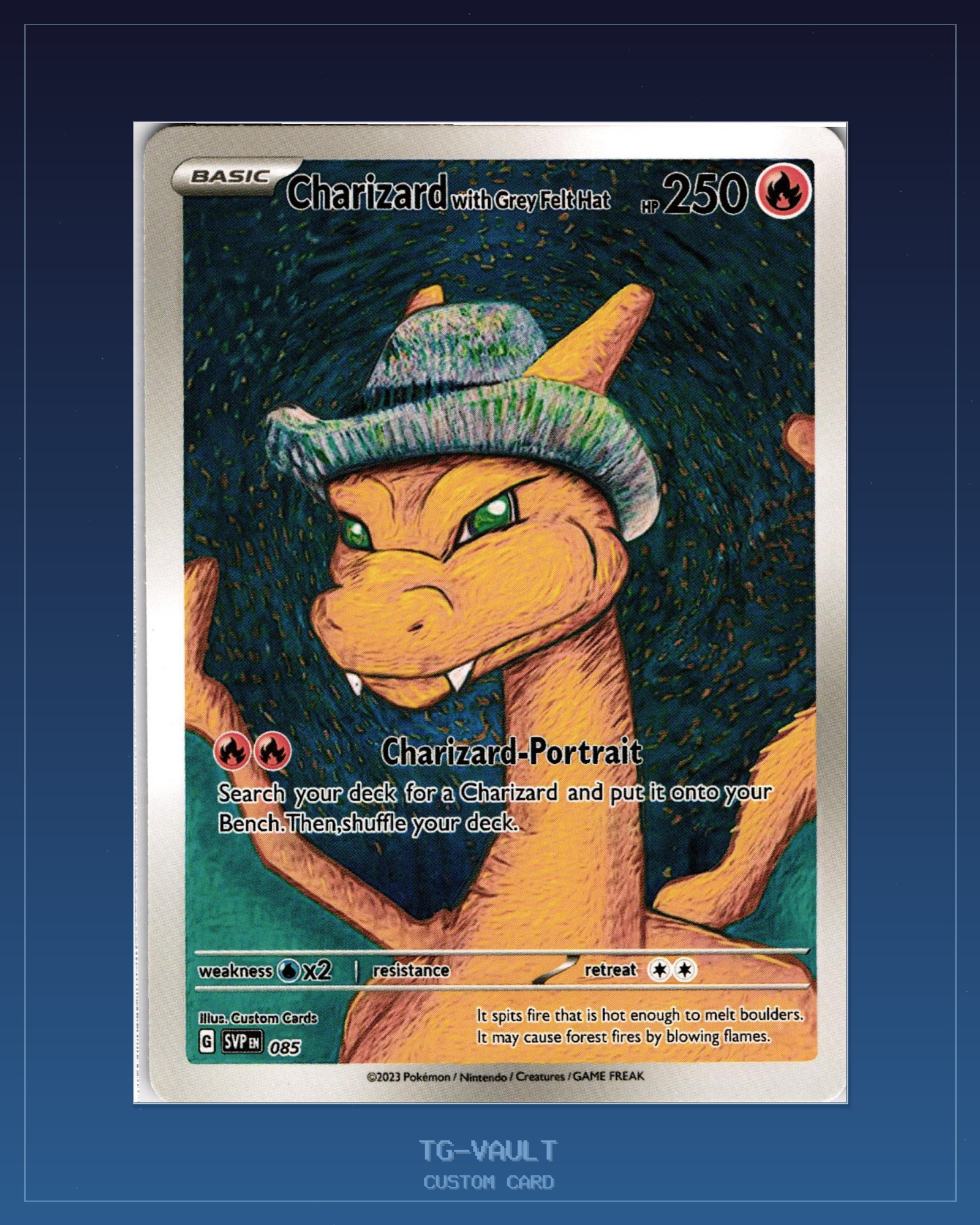 CHARIZARD-GREY-FELT-HAT – VAN-GOGH CHARIZARD-GREY-FELT-HAT – VAN-GOGH – verfügbar bei TG Vault