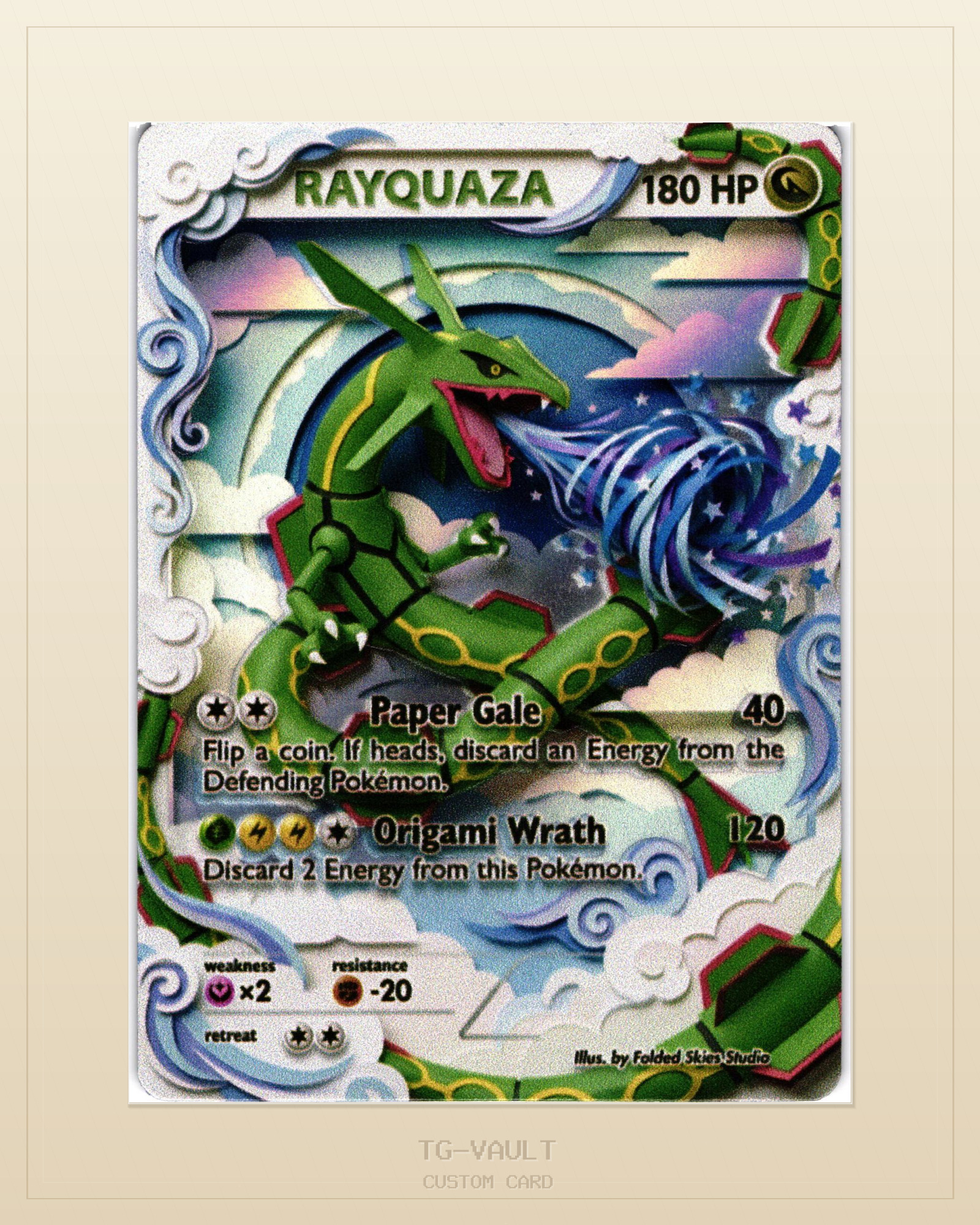 RAYQUAZA – PAPER-ART – Custom Card Fan-Art
