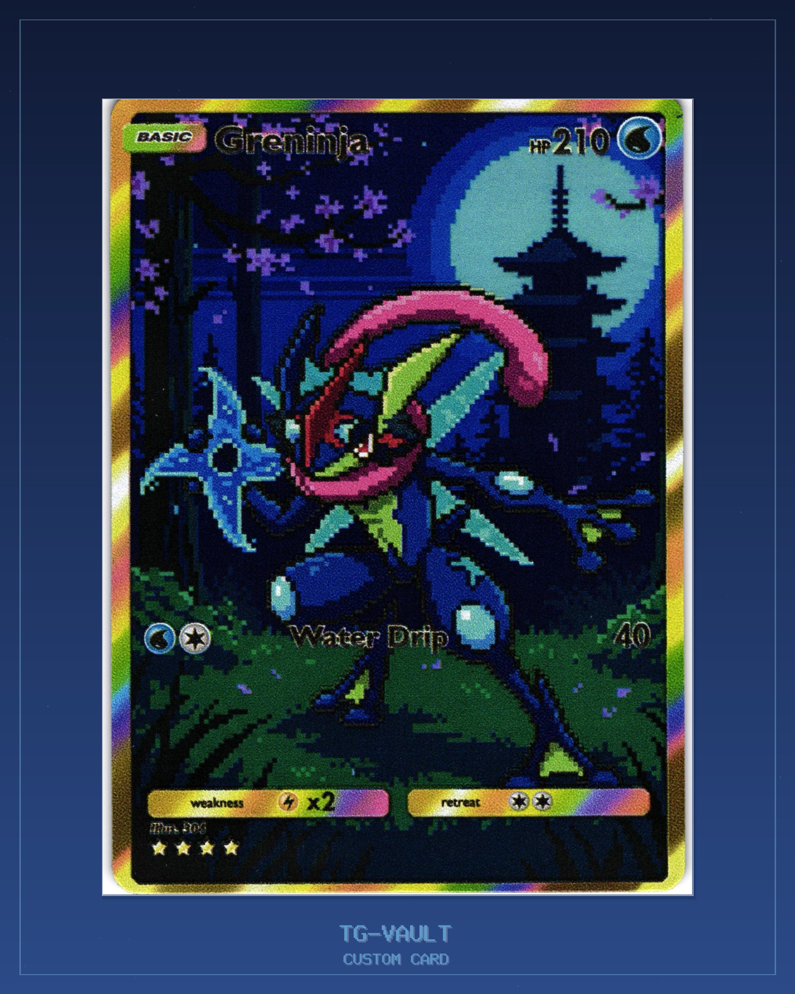 GRENINJA-WATER-DRIP – PIXEL-ART – verfügbar bei TG Vault