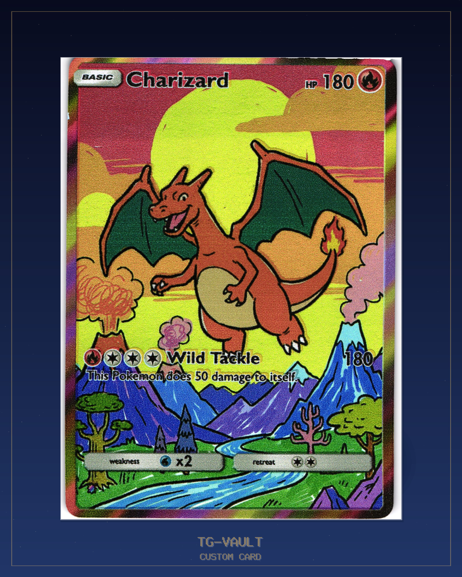 CHARIZARD – COLORFUL MOUNTAIN SUNSET CHARIZARD – COLORFUL MOUNTAIN SUNSET – verfügbar bei TG Vault