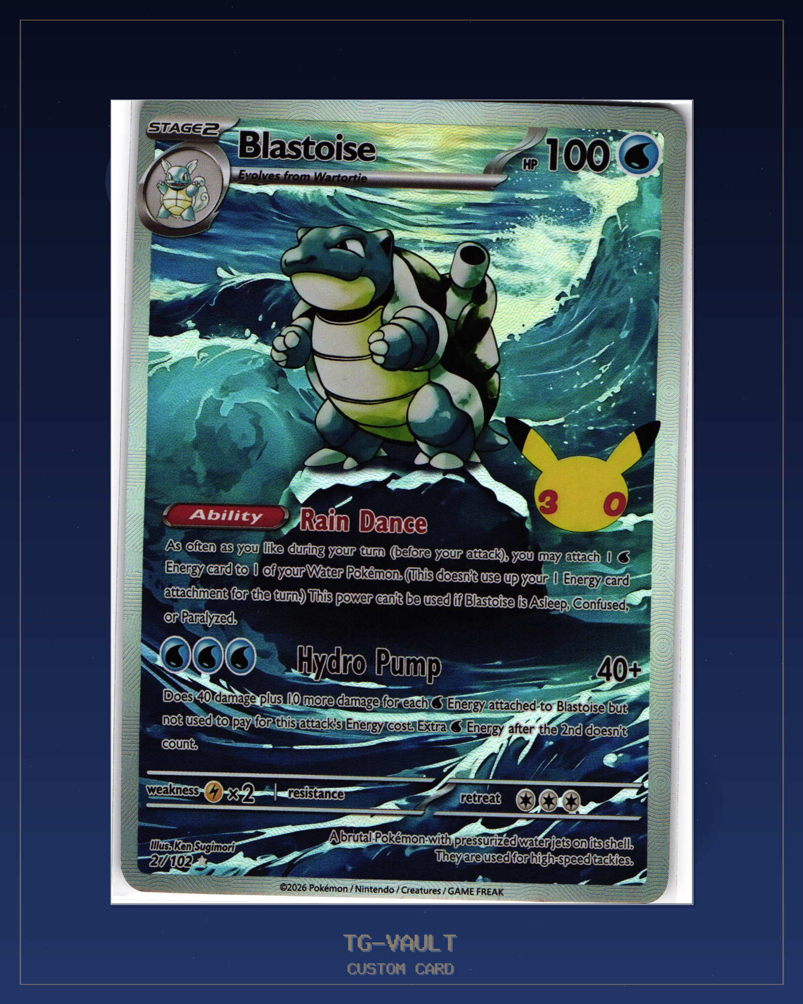 BLASTOISE – 30TH ANNIVERSARY BLASTOISE – 30TH ANNIVERSARY – aktuell ausverkauft bei TG Vault