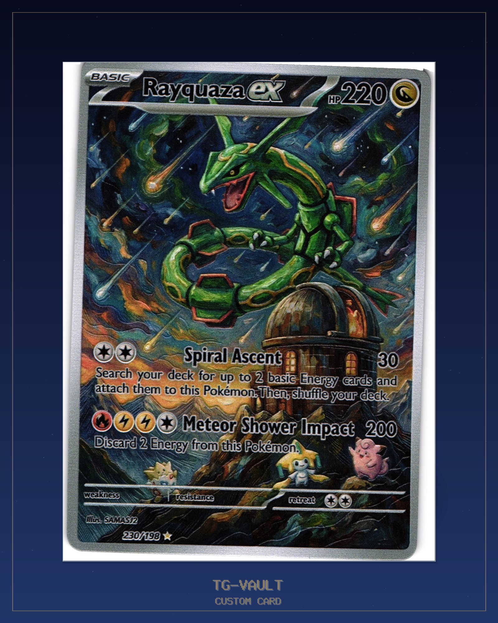 RAYQUAZA – STARRY NIGHT – Custom Card Fan-Art